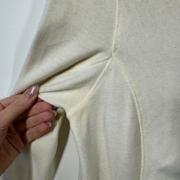 Love by Design Jacket Women M Cream Gold Metallic Graphic Long Line Y2K Spring - Picture 6 of 7